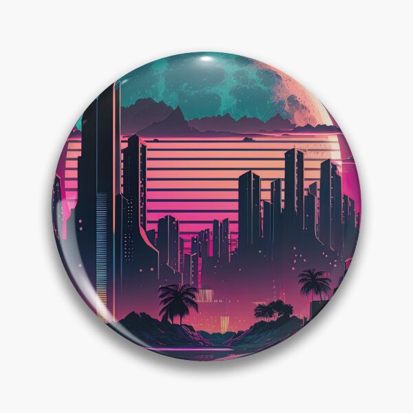 Item preview, Futuristic City at Dusk Synthwave designed and sold by artyficial-.