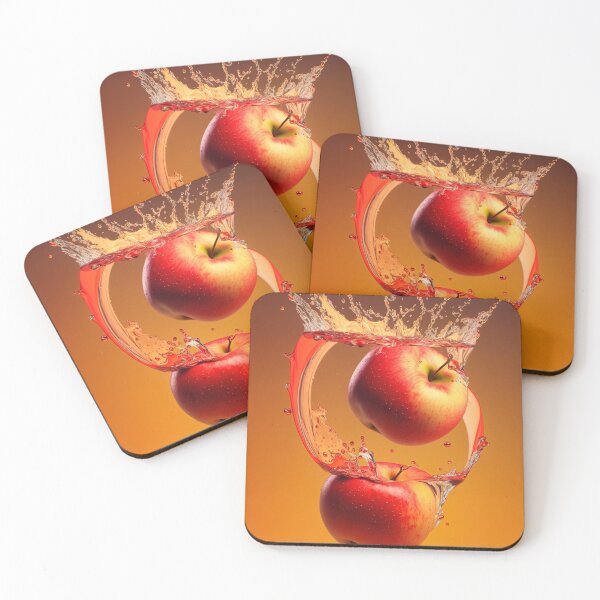 Item preview, Two red apples are splashing into the water printart, wallart 9 designed and sold by jetaiart.
