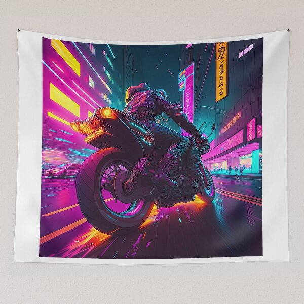 Item preview, Motorbike riding through the night synthwave designed and sold by artyficial-.