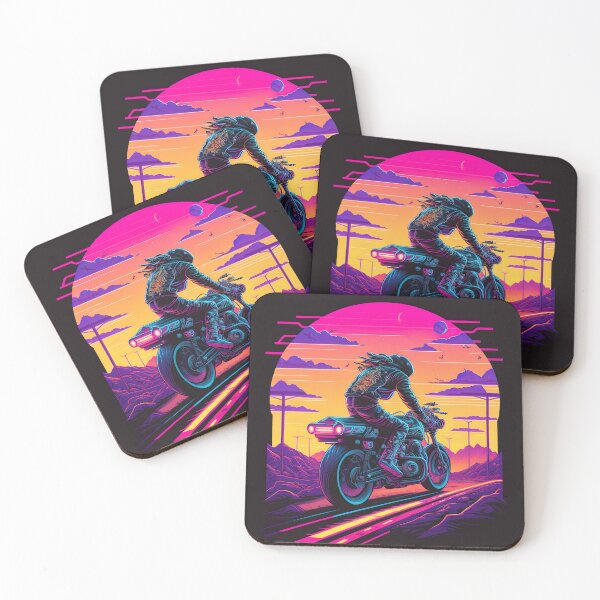 Aperçu de l'œuvre riding in the sunset synthwave créée et vendue par artyficial-.