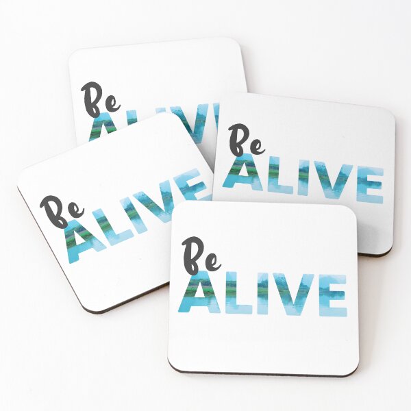 Item preview, Be ALIVE Text Quote Design, mountain lake reflection designed and sold by RiciPaneto.