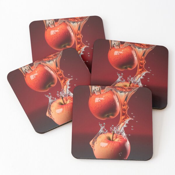 Item preview, Two red apples are splashing into the water printart, wallart 11 designed and sold by jetaiart.