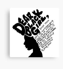 Dear Black Girl Canvas Print