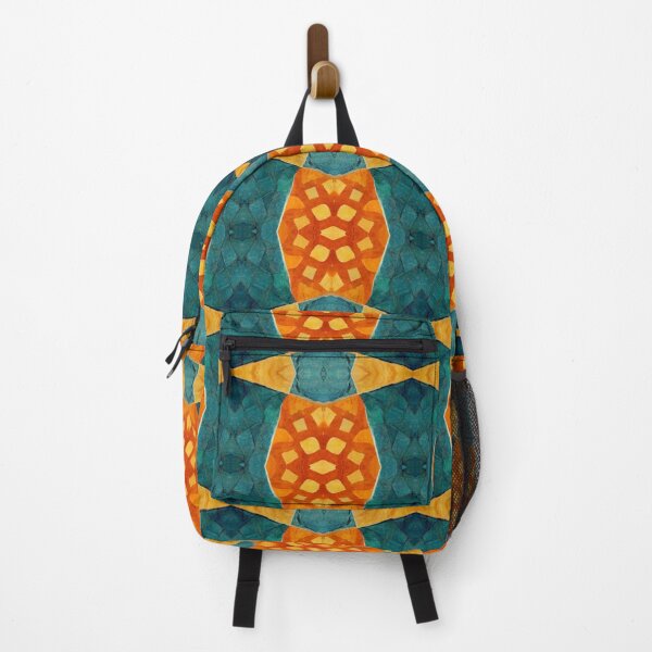 Item preview, Orange green kaleidoscope tile pattern geometric design geometric pattern designed and sold by LunarSeaArt.