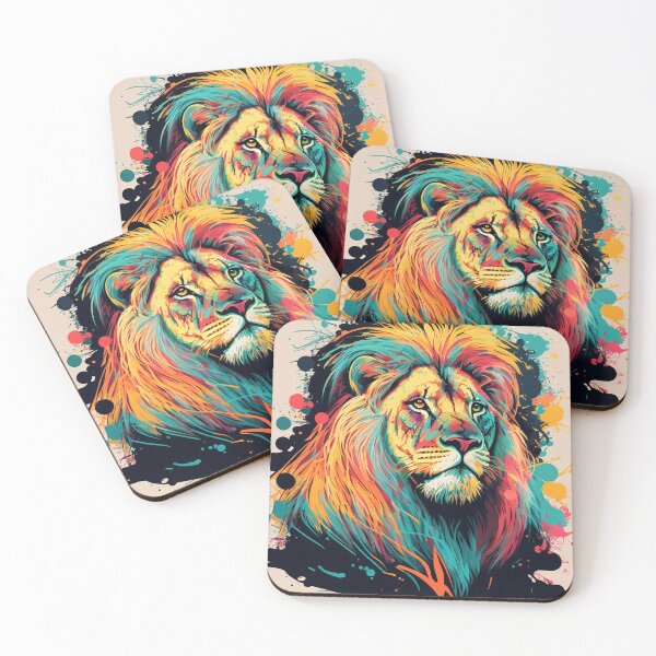 Item preview, Colorful Paint Splatter Lion designed and sold by Warehouse46.