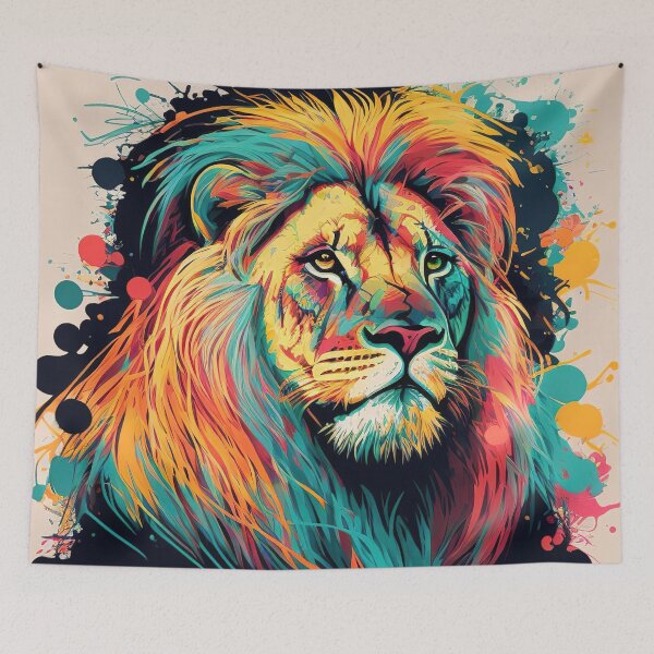 Item preview, Colorful Paint Splatter Lion designed and sold by Warehouse46.