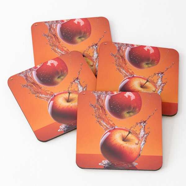 Item preview, Two red apples are splashing into the water printart, wallart 12 designed and sold by jetaiart.