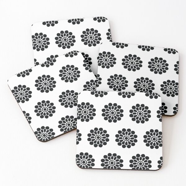 Item preview, black floral patterns designed and sold by IftinDesigns.