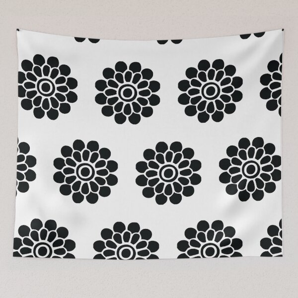Item preview, black floral patterns designed and sold by IftinDesigns.