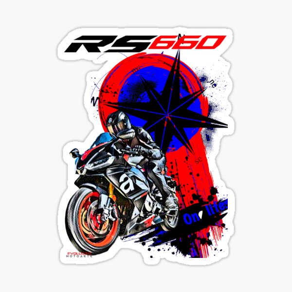 Sticker for Sale mit RS 660 Biker von Evomotoarte