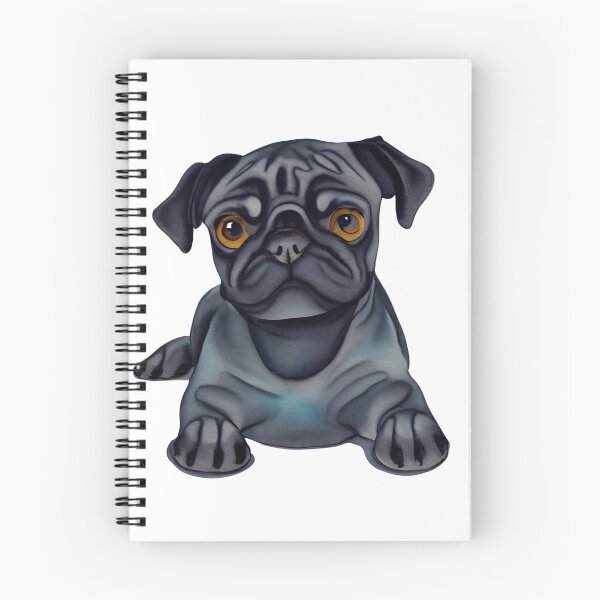 Item preview, Cute black pug. Animated Pug. Cartoon Pug. Black cartoon pug. designed and sold by Doggymadness.