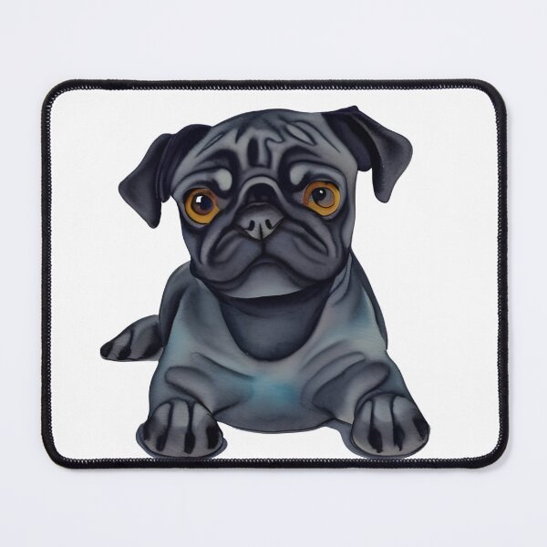 Item preview, Cute black pug. Animated Pug. Cartoon Pug. Black cartoon pug. designed and sold by Doggymadness.