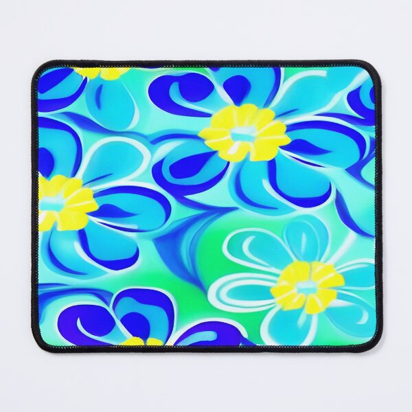 Item preview, Aqua Marine Teal and Brilliant Blue Flowers with Sea Green Backdrop  ra designed and sold by deniselynnimage.