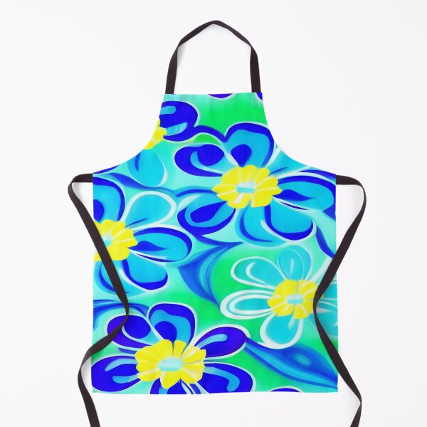 Item preview, Aqua Marine Teal and Brilliant Blue Flowers with Sea Green Backdrop ra designed and sold by deniselynnimage.