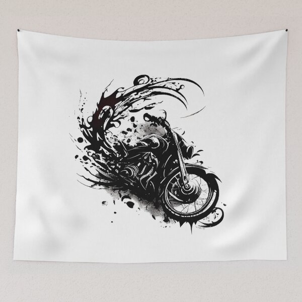 Item preview, Motorbike in Tribal Style designed and sold by ShadowAndSlate.