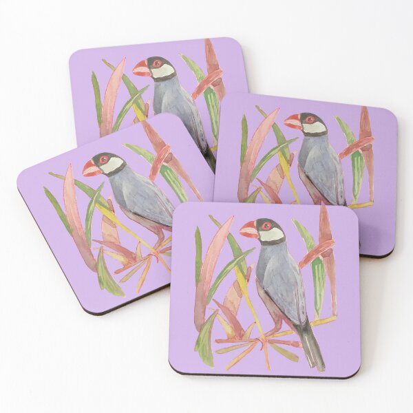 Item preview, Watercolor bird with colorful botanical garden  designed and sold by altairaleon.