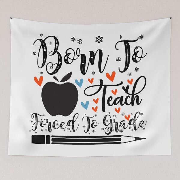 Item preview, BORN TO TEACH FORCED TO GRADE designed and sold by SticerOcean.