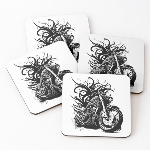 Item preview, Cruiser Motorbike in Tribal Style designed and sold by ShadowAndSlate.