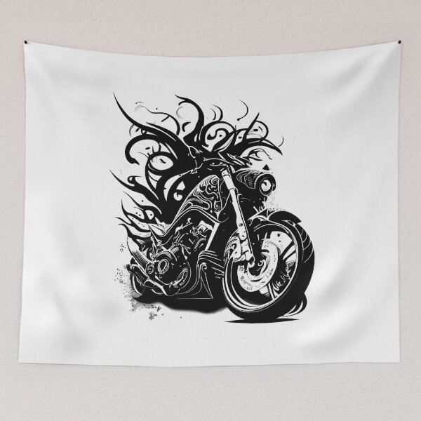 Item preview, Cruiser Motorbike in Tribal Style designed and sold by ShadowAndSlate.
