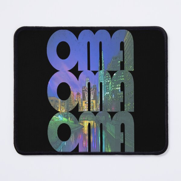 Item preview, Omaha, Nebraska OMA Dusk Cityscape Repeating Pattern designed and sold by CrabbyLobster.