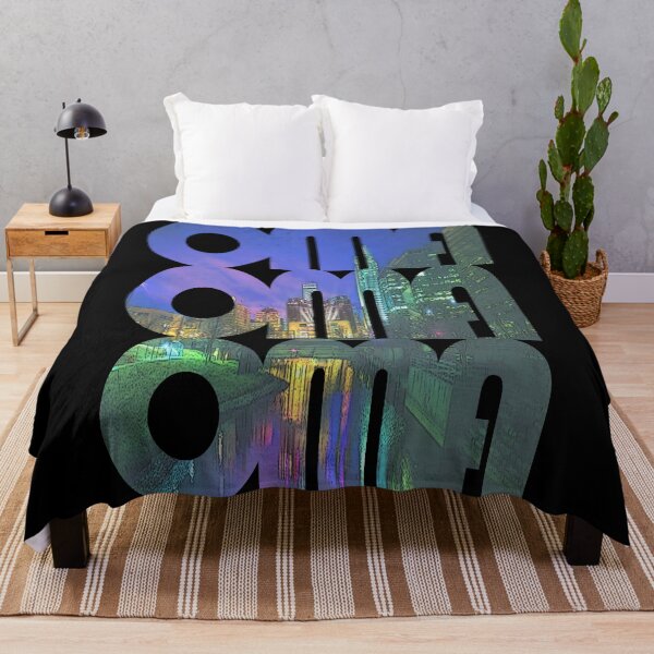 Item preview, Omaha, Nebraska OMA Dusk Cityscape Repeating Pattern designed and sold by CrabbyLobster.