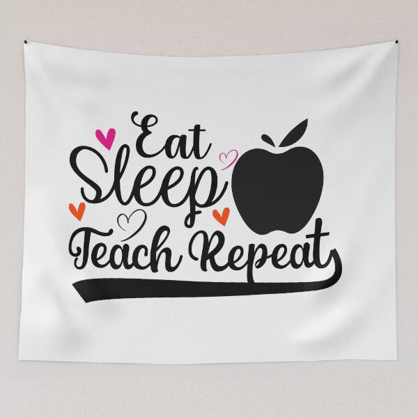 Item preview, EAT SLEEP TEACH REPEAT designed and sold by SticerOcean.