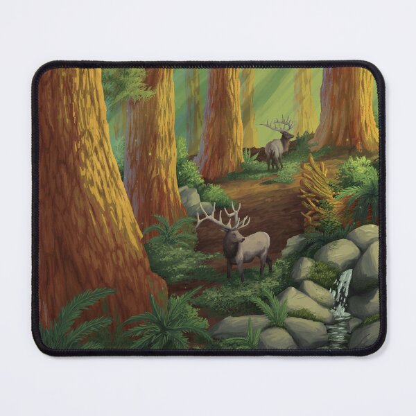 Item preview, Elk in the Redwoods | California Redwood Forest | Painting designed and sold by SelaRoseArt.