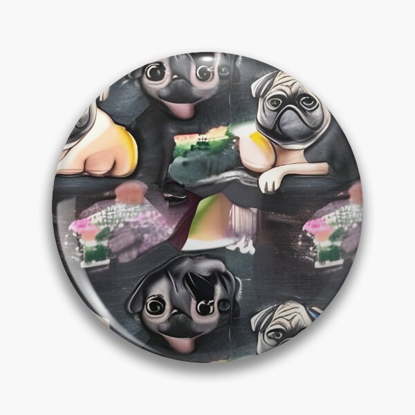 Item preview, Pug pattern. Cute black pugs. Watercolour black pugs.  designed and sold by Doggymadness.
