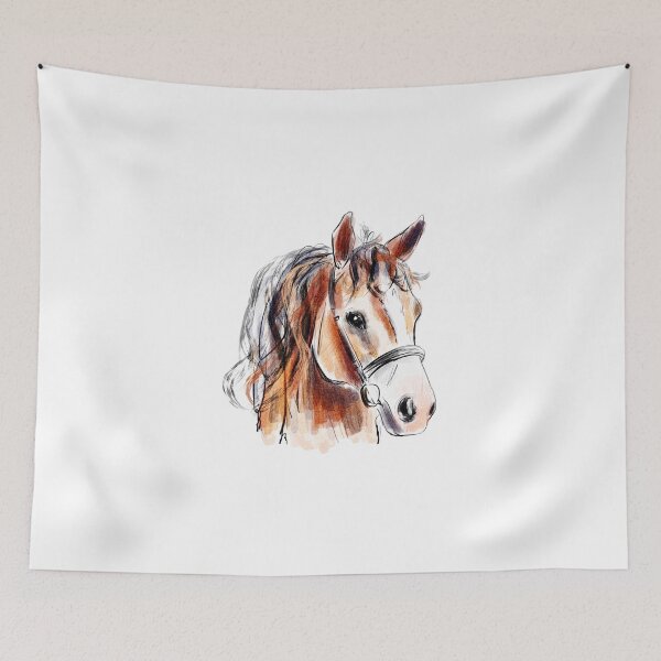 Item preview, Watercolor horse.Horse head drawing designed and sold by hjstudioo.
