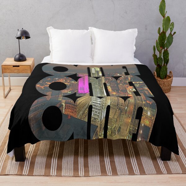 Item preview, Omaha, Nebraska OMA Night Cityscape Repeating Pattern designed and sold by CrabbyLobster.