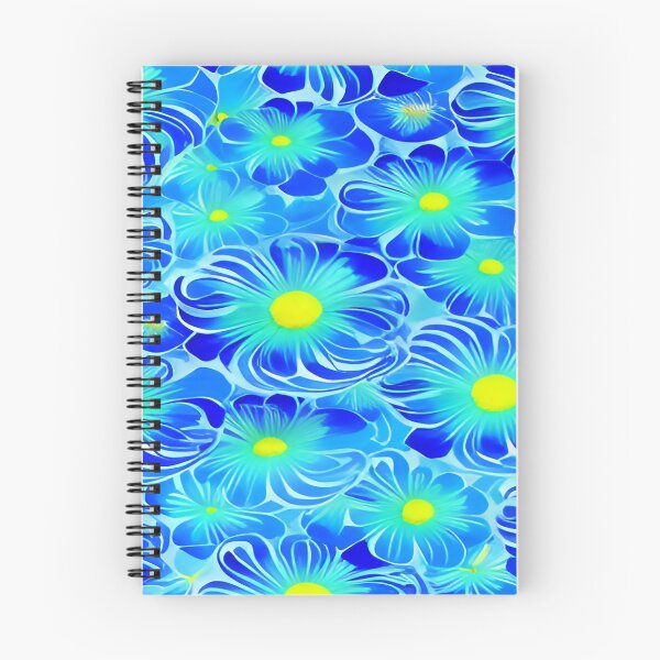 Item preview, Mediterranean Beauty Blue Floral Design with Mustard Yellow Centers and a Sky Blue Background      ra designed and sold by deniselynnimage.