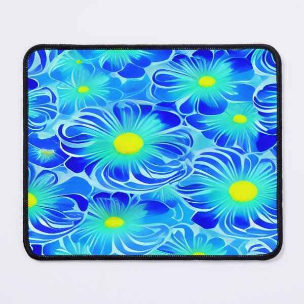 Item preview, Mediterranean Beauty Blue Floral Design with Mustard Yellow Centers and a Sky Blue Background      ra designed and sold by deniselynnimage.