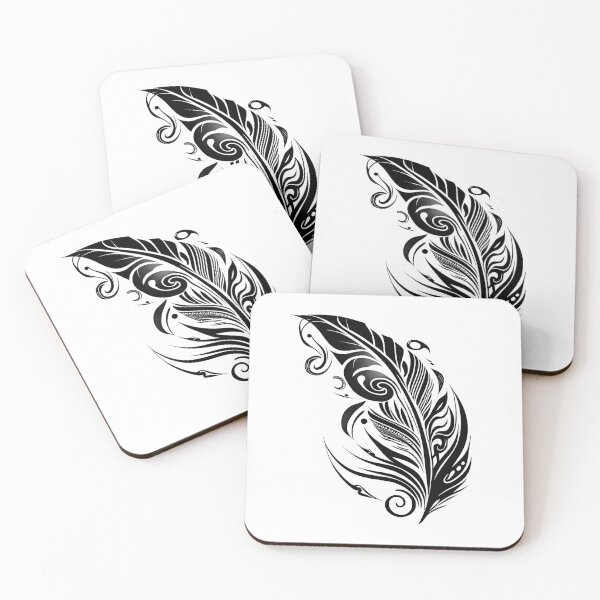 Item preview, Tribal Tattoo Feather designed and sold by ShadowAndSlate.