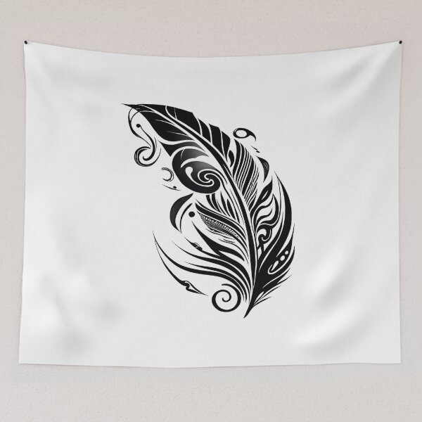 Item preview, Tribal Tattoo Feather designed and sold by ShadowAndSlate.