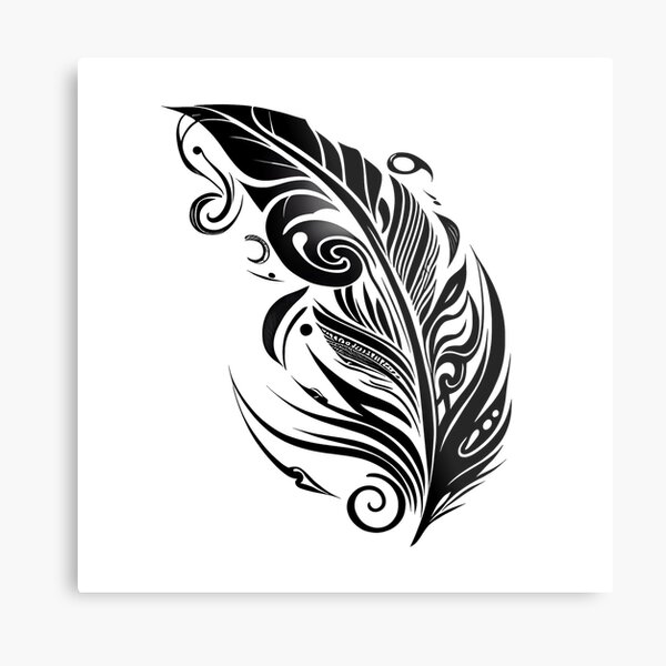 Item preview, Tribal Tattoo Feather designed and sold by ShadowAndSlate.