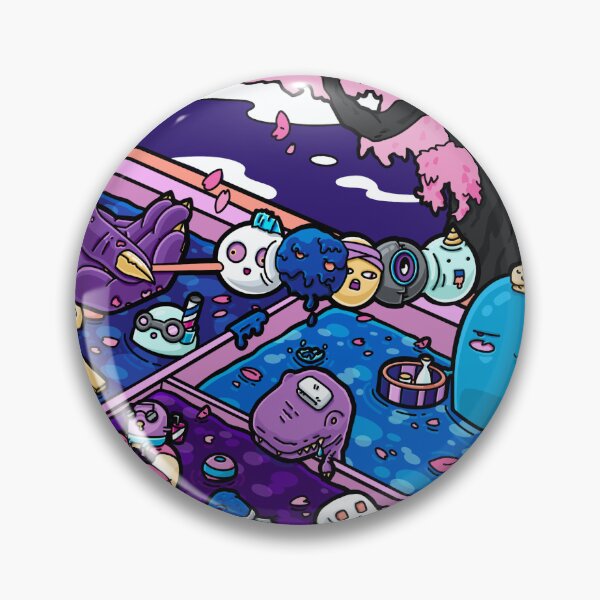 Item preview, Cyberpunk Colour Palette Doodle - Hot Dip - Monsters in Hotspring with Sakura designed and sold by ooorwaaa.