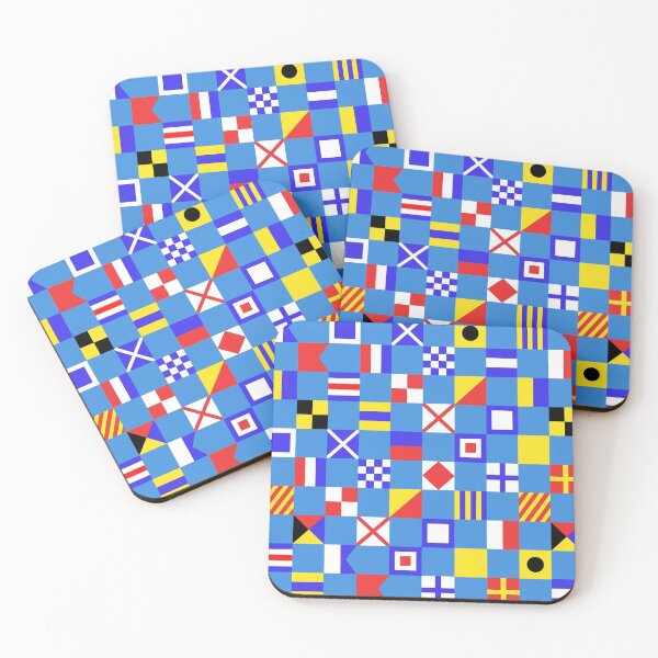 Item preview, Nautical signalling flags on blue designed and sold by Cthulhu loves crafts.