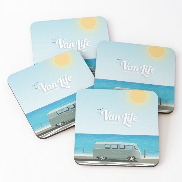 Item preview, Retro van ride by the sea in summer poster designed and sold by Emilie BESSON.