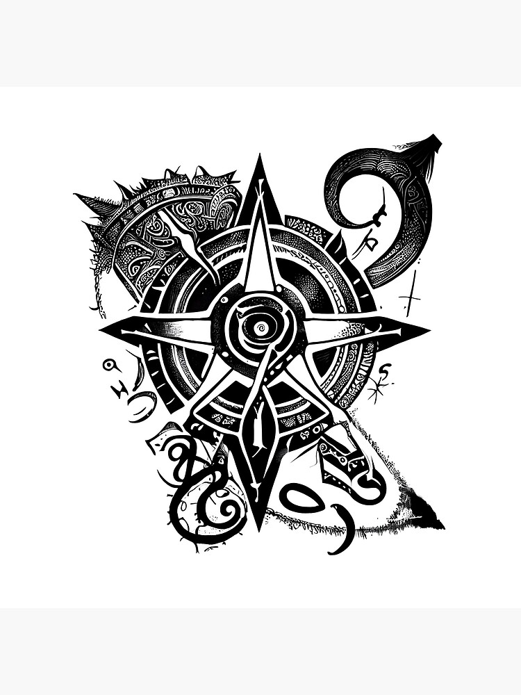 Compass Black and Grey Tattoo Design