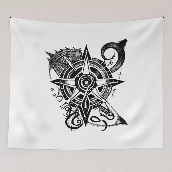 Item preview, Tribal Tattoo Compass designed and sold by ShadowAndSlate.