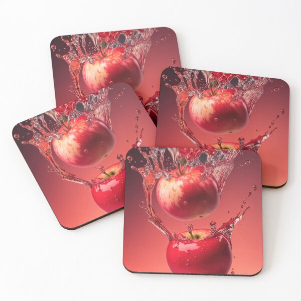 Item preview, Two red apples are splashing into the water printart, wallart 13 designed and sold by jetaiart.