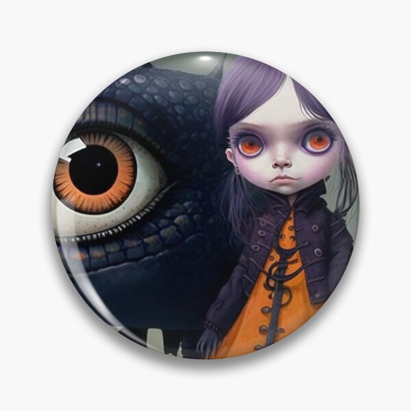 Item preview, Big Eye Girl Pop Art Sweet Goth Surreal Big Eye Big Eye Art Creepy Cute designed and sold by Art.Fusion.Studio.