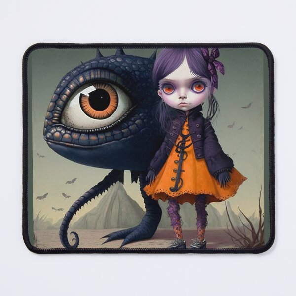 Item preview, Big Eye Girl Pop Art Sweet Goth Surreal Big Eye Big Eye Art Creepy Cute designed and sold by Art.Fusion.Studio.
