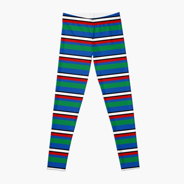 Outlined Rainbow Stripes Black Leggings | Zazzle