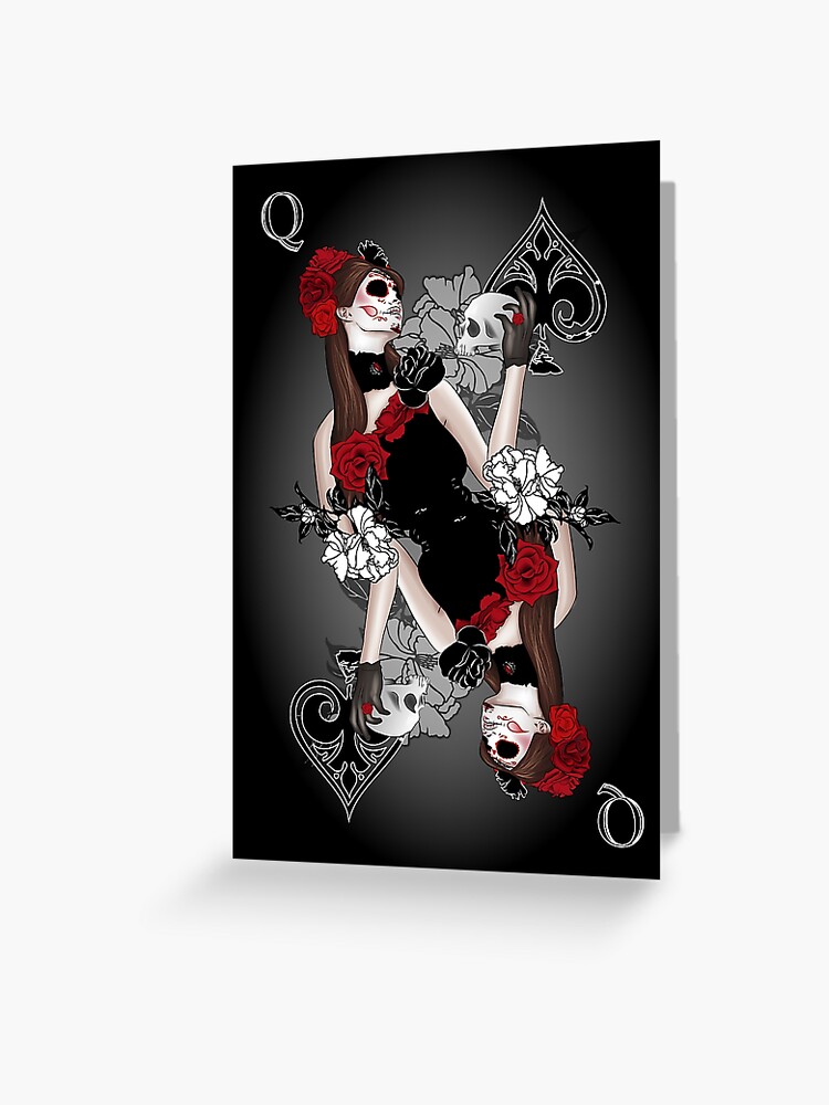 Queen Of Spades Greeting Card By Charmyraven Redbubble