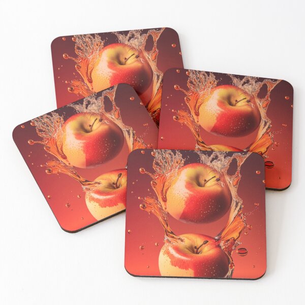 Item preview, Two red apples are splashing into the water printart, wallart 14 designed and sold by jetaiart.