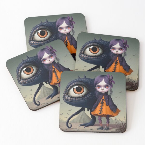 Item preview, Big Eye Girl Pop Art Sweet Goth Surreal Big Eye Big Eye Art Creepy Cute designed and sold by Art.Fusion.Studio.