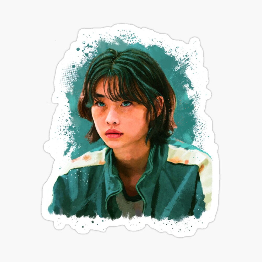 Squid games Hoyeon Jung Kang Sae-byeok artistic portrait Sticker