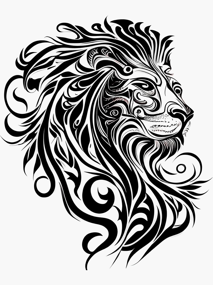 Lion head tribal tattoo mandala arts. 35166653 Vector Art at Vecteezy