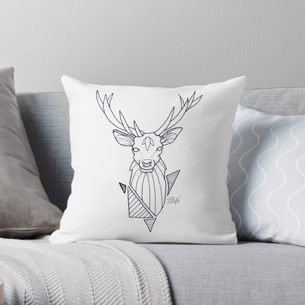 Coussin « Cerf géométrique»